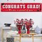 3 Pcs Graduation Table Centerpieces - Balloon Weight Centerpieces Blue Glitter Foil Graduate Cap Centerpieces for 2025 Graduation Party Table Decorations (red)
